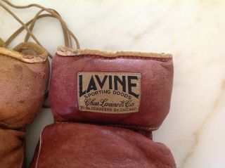 Rare Vintage Lavine Sporting Goods Leather Boxing Gloves Chicago