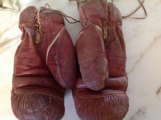 Rare Vintage Lavine Sporting Goods Leather Boxing Gloves Chicago 3