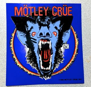 Motley Crue - 1984 Official Shout At The Devil Wolf Sticker Rare