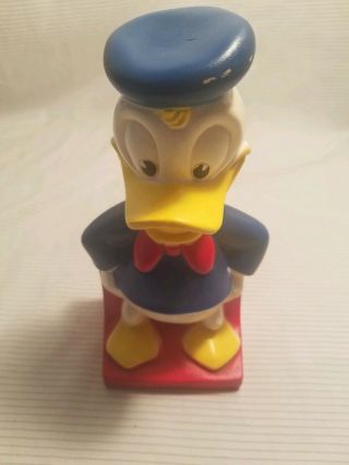 Vintage Donald Duck Bank Play Pal Plastics Walt Disney Productions 11 " Rare