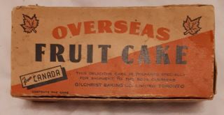 Rare Vintage (toronto) " Overseas Fruit Cake - Gilchrist Baking Co.  " Cardboard Box