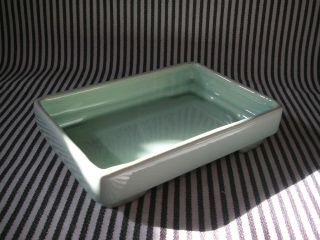 Rare Vintage Catalina Footed Bonzai Tray Pin Dish Plate - Sea Foam Green