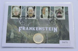 Very Rare Frankenstein Uk First Day Of Issue £2 Two Pounds Coin Cover