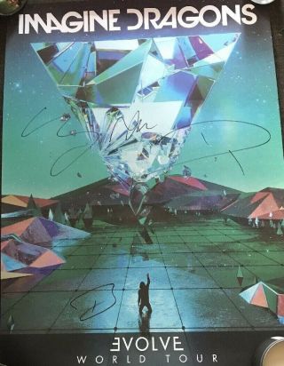 Imagine Dragons Evolve Tour Vip Only Rare Hand Signed Poster