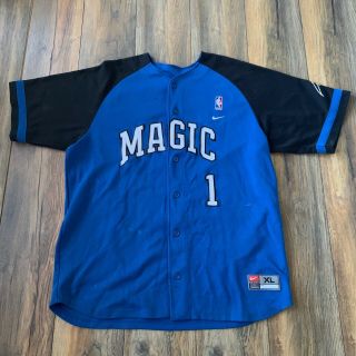 Vintage Tracy Mcgrady Magic Nike Baseball Jersey Rare Mens Size Xl