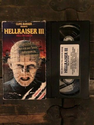 Hellraiser Iii 3 Hell On Earth Vhs Horror Screener Rare Oop Htf Vintage Slasher