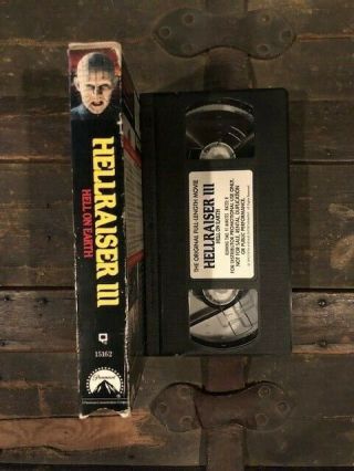 Hellraiser III 3 Hell On Earth VHS HORROR SCREENER RARE OOP HTF VINTAGE SLASHER 2
