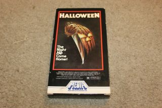 Rare Halloween Vhs 1981 Michael Meyers Horror Silver Label White Stripe Myers