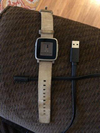 Pebble Time Steel Rare Grey Smartwatch 38mm Stainless Steel