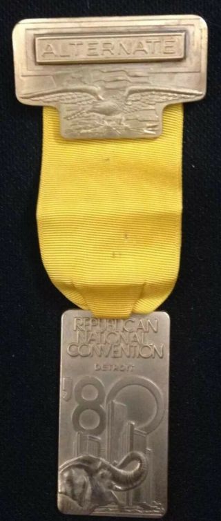 Rare Ronald Reagan 1980 Republican National Convention Alternate Delegate Badge
