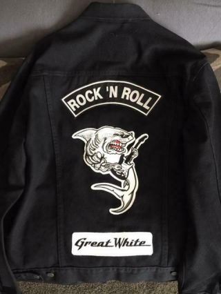 Great White [band] Black Levis Denim Tour Jacket - Xl - Signed By Band / Rare