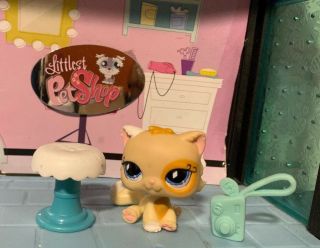 Littlest Pet Shop Persian Cat Kitty 521 Diamond Eyes Hasbro Authentic Rare Lps