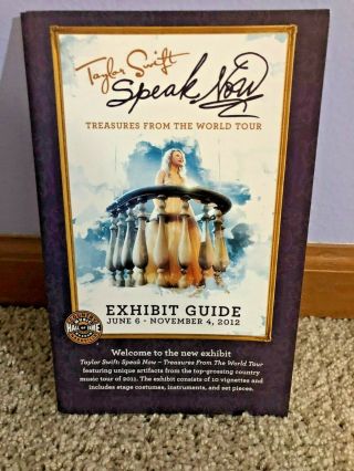 Taylor Swift Speak Now Treasures From Tour Exhibit Guide Hall Of Fame Rare
