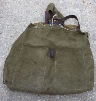 Vintage WWII German Military Trooper Canvas Rucksack Backpack.  Rare 11