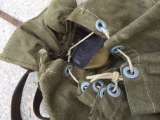 Vintage WWII German Military Trooper Canvas Rucksack Backpack.  Rare 7