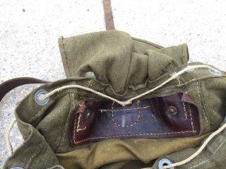 Vintage WWII German Military Trooper Canvas Rucksack Backpack.  Rare 8