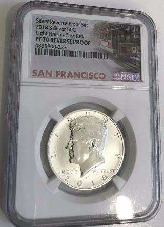 2018 S Silver 50c Ngc Pf70 Kennedy Reverse Strike Proof With Rare Light Finish