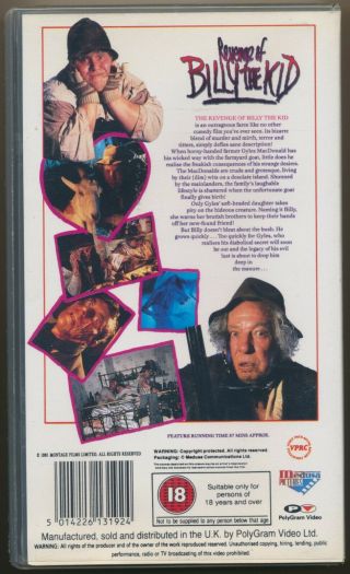 Revenge Of Billy The Kid Sicko UK Goat Boy Comedy Unbelievable PAL VHS Rare 2