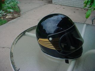Vintage Arthur Af50 Fulmer Helmet Rare Black/gold Falcon Wing Full Face Sz Large