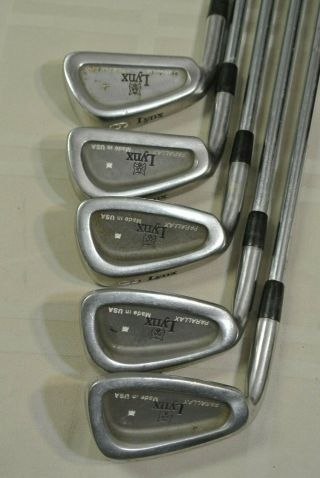 RARE Lynx Parallax Iron Set Golf Clubs 2 - PW STIFF Flex Steel LH Left Handed 7