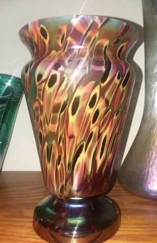 Kralik Iridescent Millefiori Vase 7 " Rare
