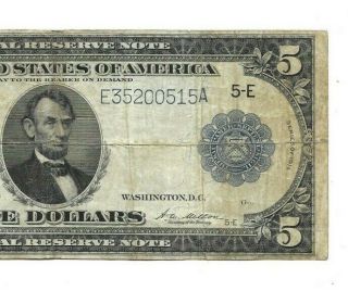 $5 (richmond) " 1914 " (national Currency) $5 " Richmond " Rare 1914 Note