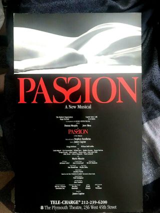 Passion Stephen Sondheim Broadway Musical Window Card 1994 Rare