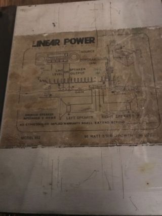 LINEAR POWER MODEL 952.  - 95w WATTS STEREO POWER AMPLIFIER. 6