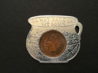 1905 Lucky Encased Cent Chamber Pot Niagara Falls,  Rare This Shape Uncirculated