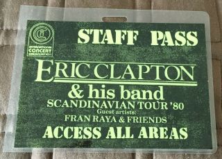ERIC CLAPTON VERY RARE TOUR MATERIAL 1980 / STAFF PASS,  ITINERARY 2