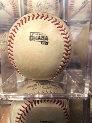 Very Rare Omaha Baseball From The Royals And Tigers 6/13/19 Game Rubbed Mlb