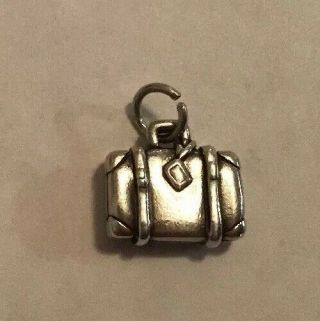 James Avery Sterling Silver Rare Retired Htf Travel Attache Case Suitcase Charm