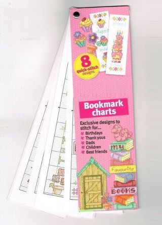 8 Bookmarks - Cross Stitch Booklet Very Rare