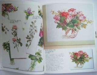Fujico Stitch Calender Flowers,  grass cross stitch pattern book (Rare),  10 threads 2