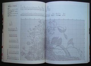 Fujico Stitch Calender Flowers,  grass cross stitch pattern book (Rare),  10 threads 5