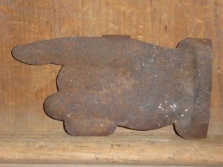 Rare 19th C Old Early Pointing Finger Hand Trade Sign 1800s Antique