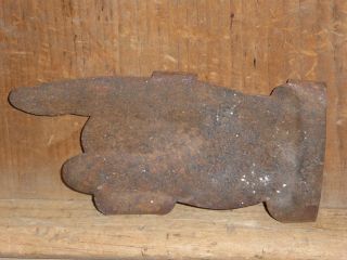 RARE 19th C OLD EARLY POINTING FINGER HAND TRADE SIGN 1800s ANTIQUE 4