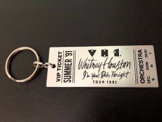 Extremely Rare 1991 Metal/tin Key Chain Whitney Houston Ticket