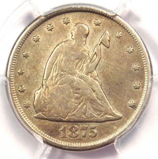 1875 - Cc Twenty Cent Piece 20c - Certified Pcgs Vf Detail - Rare Carson City Coin