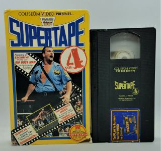 Wwf Supertape 4 Vhs Rare Big Box Wwe 196 Coliseum Video