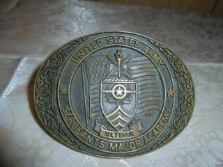 Rare Vintage U.  S.  Army Ultima Sergeants Major Academy Belt Buckle