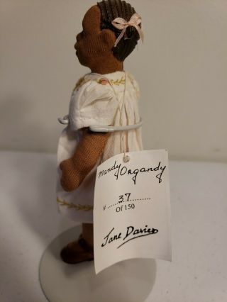 Jane Davies NIADA Artist RARE Black Miniature 6” Cloth Doll Mandy Organdy 5