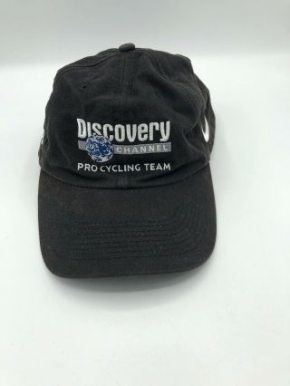 Discovery Channel Pro Cycling Team Hat By Nike Black Strapback Rare