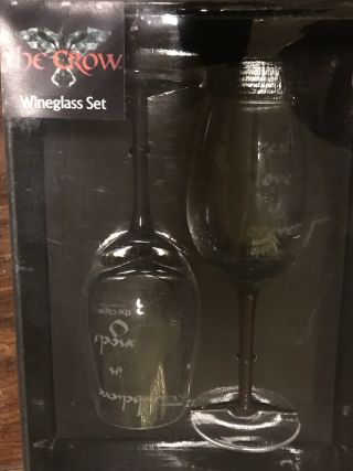 The Crow Wine Glass Set Of 2 Neca 2004 Rare Bnib Vtf