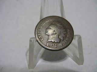 Very Rare Better Date 1875 Indian Penny In Vg Conditi Very Rare Coin Nfm196