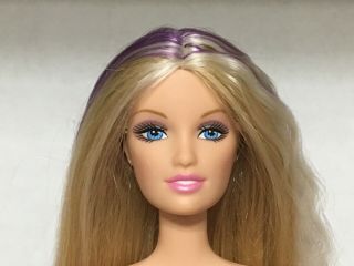 Barbie Doll Fashion Fever Drew Lara Face Purple Hair Streaks Nude Ooak Play Rare