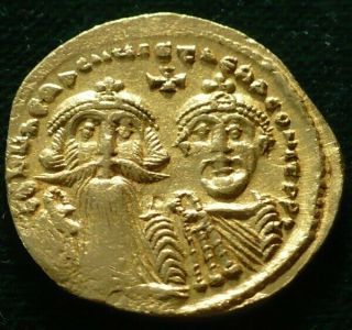 V.  Rare Grade Ancient Byzantine Heraclius & Constantine 610 - 41 Solidus Gold Coin