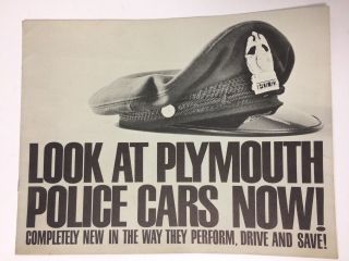 1962 Plymouth Police Cars Automobile Sales Brochure - - Rare