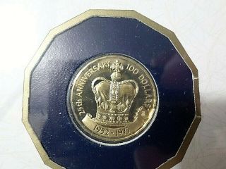 Rare Gold Proof Coin British Virgin Islands 1977 $100 Dollars,  7.  10 Grams