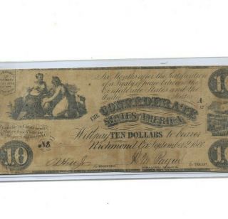$10 " Crispy " (confederate) 1800 